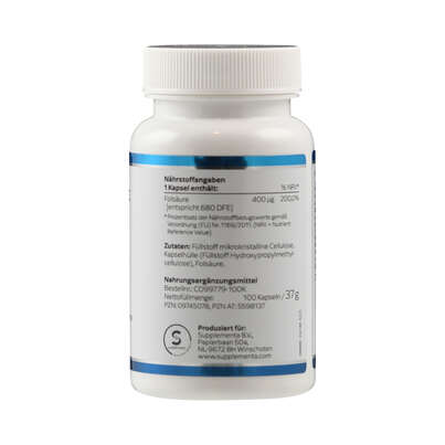 Folsäure 400 Klean Labs Kapseln, A-Nr.: 5598137 - 02