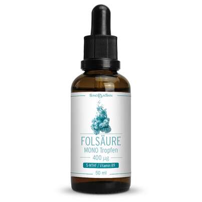 Sie sehen eine Packung Folsäure 400 µg MONO Tropfen 50 ml, Produktbild: 01 Folsäure 400 µg MONO Tropfen 50 ml, A-Nr.: 5438741 - 01