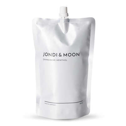 Sie sehen eine Packung JONDI&MOON Zahncreme Menthol Nachfüllbeutel, Produktbild: 01 JONDI&MOON Zahncreme Menthol Nachfüllbeutel, A-Nr.: 5817148 - 01