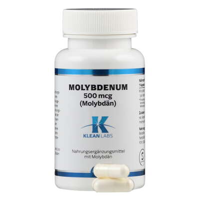 Sie sehen eine Packung Molybdenum 500 mcg (Molybdän) Klean Labs Kapseln, Produktbild: 04 Molybdenum 500 mcg (Molybdän) Klean Labs Kapseln, A-Nr.: 5622054 - 04