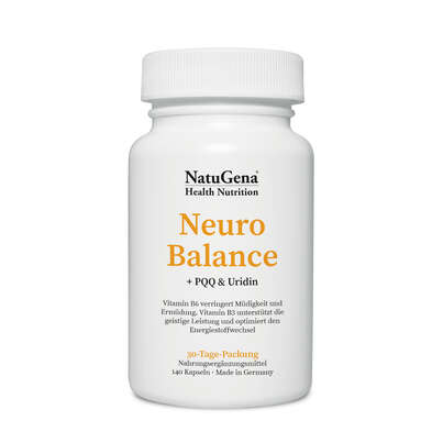 Sie sehen eine Packung NatuGena NeuroBalance Kapseln, Produktbild: 01 NatuGena NeuroBalance Kapseln, A-Nr.: 5815161 - 01