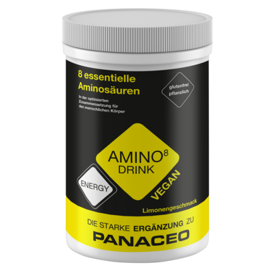Sie sehen eine Packung PANACEO AMINO8 DRINK, Produktbild: 01 PANACEO AMINO8 DRINK, A-Nr.: 5837524 - 01