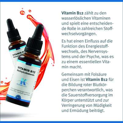 Sie sehen eine Packung Vitamin B12 Methylcobalamin Klean Labs Tropfen, Produktbild: 06 Vitamin B12 Methylcobalamin Klean Labs Tropfen, A-Nr.: 5598143 - 06