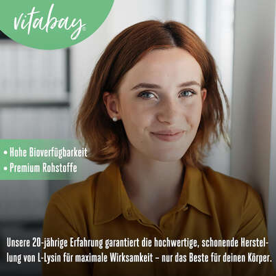 Sie sehen eine Packung Vitabay L-Lysin 800mg Tabletten, Produktbild: 05 Vitabay L-Lysin 800mg Tabletten, A-Nr.: 5878635 - 05
