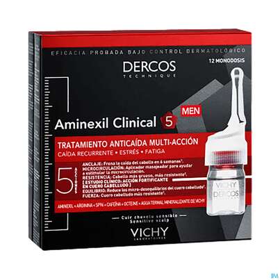 Sie sehen eine Packung Vichy Dercos Aminexil Clinical 5 Mann 126ml, Produktbild: 02 Vichy Dercos Aminexil Clinical 5 Mann 126ml, A-Nr.: 4559649 - 02
