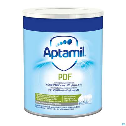 Sie sehen eine Packung Aptamil Spezialnahrung Pdf/fruehgeborenen- Nahrung 400g, Produktbild: 01 Aptamil Spezialnahrung Pdf/fruehgeborenen- Nahrung 400g, A-Nr.: 4555404 - 01