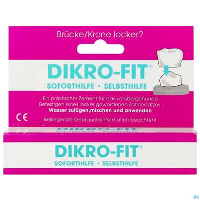 Sie sehen eine Packung Dikro-fit Klebezement Fuer Kronen 3st, Produktbild: 01 Dikro-fit Klebezement Fuer Kronen 3st, A-Nr.: 4736241 - 01
