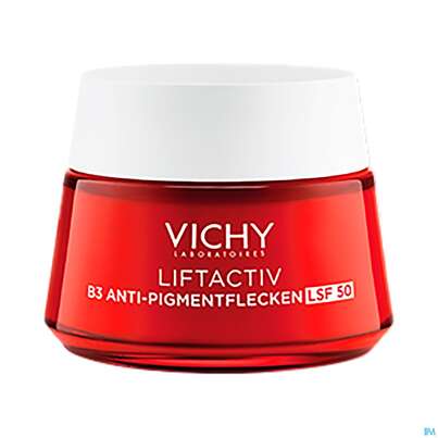 Sie sehen eine Packung Vichy Liftactiv B3 Anti-pigmentflecken Creme Lsf50 50ml, Produktbild: 12 Vichy Liftactiv B3 Anti-pigmentflecken Creme Lsf50 50ml, A-Nr.: 5662504 - 12