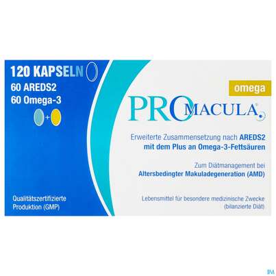 Sie sehen eine Packung Promacula Kapseln Omega 120st, Produktbild: 01 Promacula Kapseln Omega 120st, A-Nr.: 3170837 - 01