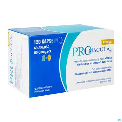 Sie sehen eine Packung Promacula Kapseln Omega 120st, Produktbild: 02 Promacula Kapseln Omega 120st, A-Nr.: 3170837 - 02