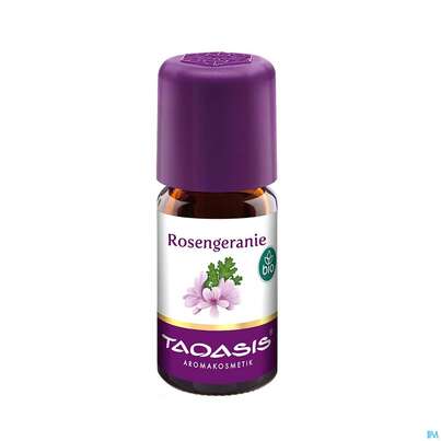 Sie sehen eine Packung Taoasis Rosengeranienöl Bio 5ml, Produktbild: 03 Taoasis Rosengeranienöl Bio 5ml, A-Nr.: 3165500 - 03