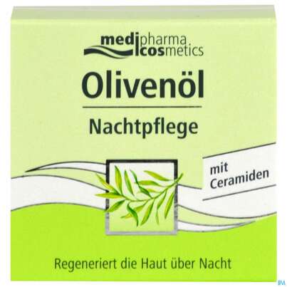 Sie sehen eine Packung Oliven Oel Dr.theiss Nachtpflege 50ml, Produktbild: 01 Oliven Oel Dr.theiss Nachtpflege 50ml, A-Nr.: 3204654 - 01