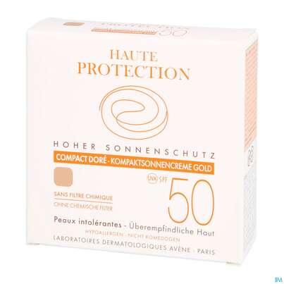 Sie sehen eine Packung Avène Kompaktsonnencreme Gold Spf 50+ 10g, Produktbild: 05 Avène Kompaktsonnencreme Gold Spf 50+ 10g, A-Nr.: 3290599 - 05