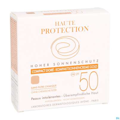 Sie sehen eine Packung Avène Kompaktsonnencreme Gold Spf 50+ 10g, Produktbild: 06 Avène Kompaktsonnencreme Gold Spf 50+ 10g, A-Nr.: 3290599 - 06