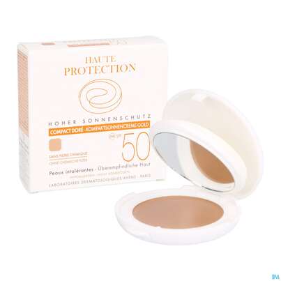 Sie sehen eine Packung Avène Kompaktsonnencreme Gold Spf 50+ 10g, Produktbild: 09 Avène Kompaktsonnencreme Gold Spf 50+ 10g, A-Nr.: 3290599 - 09