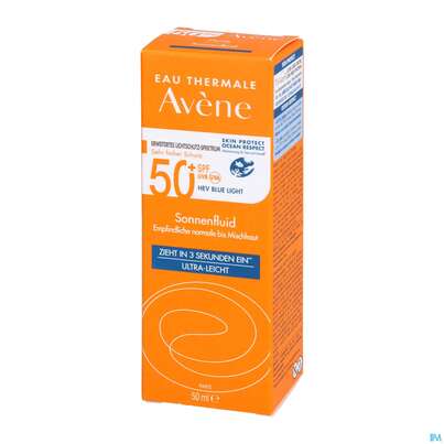 Sie sehen eine Packung Avène Sonnenfluid Spf 50+ 50ml, Produktbild: 07 Avène Sonnenfluid Spf 50+ 50ml, A-Nr.: 5598976 - 07