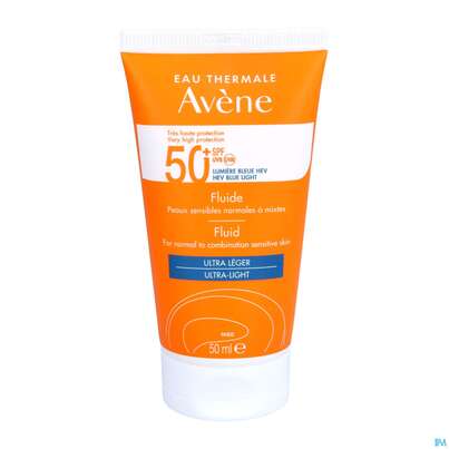 Sie sehen eine Packung Avène Sonnenfluid Spf 50+ 50ml, Produktbild: 12 Avène Sonnenfluid Spf 50+ 50ml, A-Nr.: 5598976 - 12