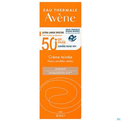 Sie sehen eine Packung Avène Getönte Sonnencreme Spf 50+ 50ml, Produktbild: 01 Avène Getönte Sonnencreme Spf 50+ 50ml, A-Nr.: 5598953 - 01