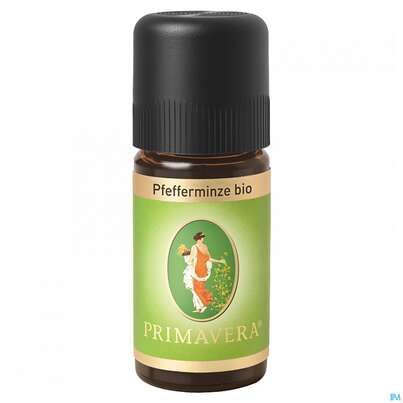 Sie sehen eine Packung Aetherische Oele Primavera Pfefferminze Bio 10ml, Produktbild: 01 Aetherische Oele Primavera Pfefferminze Bio 10ml, A-Nr.: 2583796 - 01