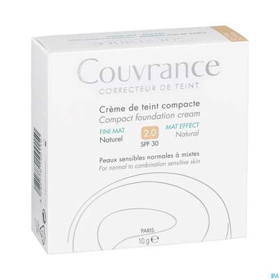 Sie sehen eine Packung Avène Couvrance Kompakt Creme-make-up Mattierend Naturel 10g, Produktbild: 03 Avène Couvrance Kompakt Creme-make-up Mattierend Naturel 10g, A-Nr.: 2594943 - 03