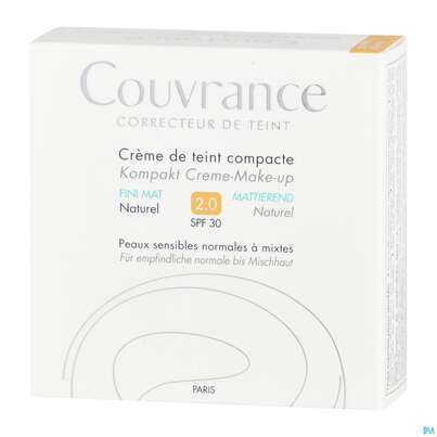 Sie sehen eine Packung Avène Couvrance Kompakt Creme-make-up Mattierend Naturel 10g, Produktbild: 04 Avène Couvrance Kompakt Creme-make-up Mattierend Naturel 10g, A-Nr.: 2594943 - 04