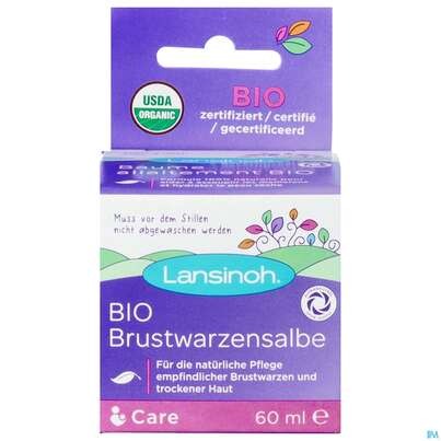 Sie sehen eine Packung Lansinoh Brustwarzen Salbe Bio Ohne Duftstoffe/kuenstl. Zusaetze/ 60ml, Produktbild: 01 Lansinoh Brustwarzen Salbe Bio Ohne Duftstoffe/kuenstl. Zusaetze/ 60ml, A-Nr.: 5405144 - 01
