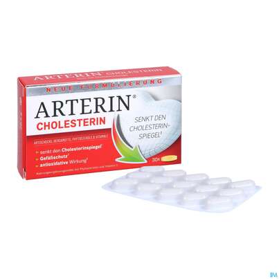Sie sehen eine Packung Arterin Tabl Cholesterin Bergamotte Pflanzliche Alternativ Lipidmanagm50000 30st, Produktbild: 04 Arterin Tabl Cholesterin Bergamotte Pflanzliche Alternativ Lipidmanagm50000 30st, A-Nr.: 5182365 - 04
