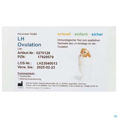 Sie sehen eine Packung Ovulationstest Lh Moelab 02701 7st, Produktbild: 01 Ovulationstest Lh Moelab 02701 7st, A-Nr.: 4891390 - 01