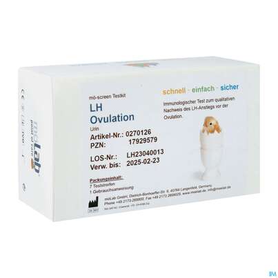 Sie sehen eine Packung Ovulationstest Lh Moelab 02701 7st, Produktbild: 02 Ovulationstest Lh Moelab 02701 7st, A-Nr.: 4891390 - 02