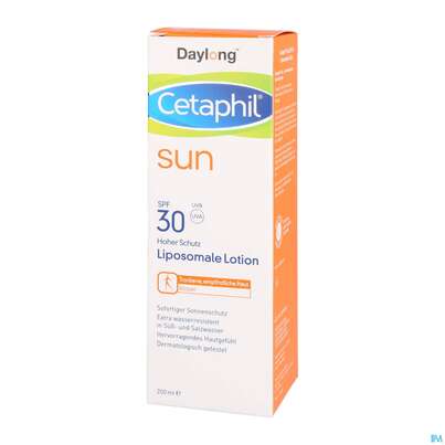 Sie sehen eine Packung Sonnenprodukte Cetaphil Sun Daylong Liposomale Lotion Spf30 200ml, Produktbild: 02 Sonnenprodukte Cetaphil Sun Daylong Liposomale Lotion Spf30 200ml, A-Nr.: 5129649 - 02