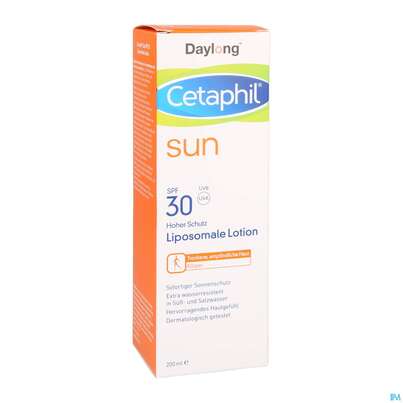 Sie sehen eine Packung Sonnenprodukte Cetaphil Sun Daylong Liposomale Lotion Spf30 200ml, Produktbild: 03 Sonnenprodukte Cetaphil Sun Daylong Liposomale Lotion Spf30 200ml, A-Nr.: 5129649 - 03