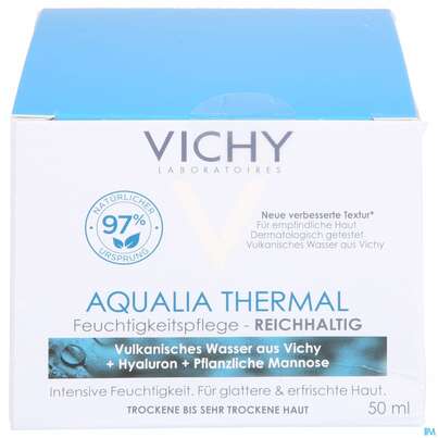 Sie sehen eine Packung Vichy Aqualia/thermal/reichhalt. Feuchtigkeitspflege Dynamisch Trocken Hauttiege 50ml, Produktbild: 01 Vichy Aqualia/thermal/reichhalt. Feuchtigkeitspflege Dynamisch Trocken Hauttiege 50ml, A-Nr.: 4838036 - 01