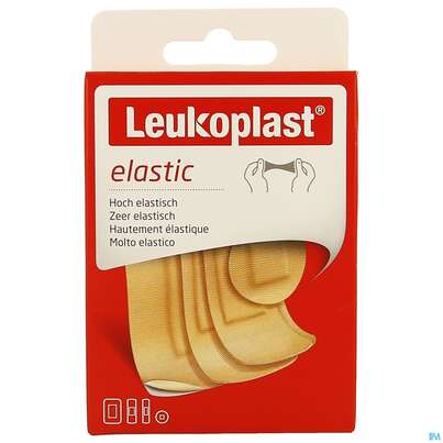 Sie sehen eine Packung Wundpflaster Leukoplast/elastic Strips 4 Groessen 73219 40st, Produktbild: 01 Wundpflaster Leukoplast/elastic Strips 4 Groessen 73219 40st, A-Nr.: 4368665 - 01