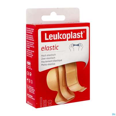 Sie sehen eine Packung Wundpflaster Leukoplast/elastic Strips 3 Groessen 73219 20st, Produktbild: 03 Wundpflaster Leukoplast/elastic Strips 3 Groessen 73219 20st, A-Nr.: 4368659 - 03