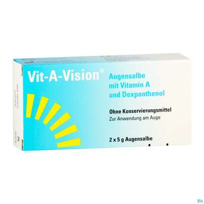 Sie sehen eine Packung Augen Salbe Vit-a-vision 5g 2st, Produktbild: 03 Augen Salbe Vit-a-vision 5g 2st, A-Nr.: 4789332 - 03