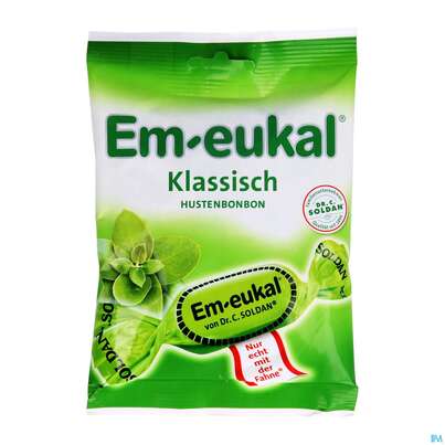 Sie sehen eine Packung Em-eukal Bonbons Zuckerhaltig Klassisch 75g, Produktbild: 01 Em-eukal Bonbons Zuckerhaltig Klassisch 75g, A-Nr.: 5035641 - 01