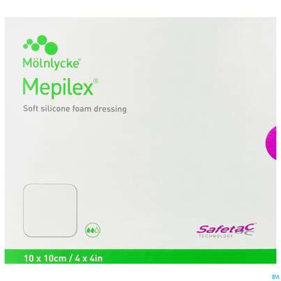 Sie sehen eine Packung Wundverband Mepilex/xt Silikon 10x10cm 5st, Produktbild: 02 Wundverband Mepilex/xt Silikon 10x10cm 5st, A-Nr.: 4301543 - 02