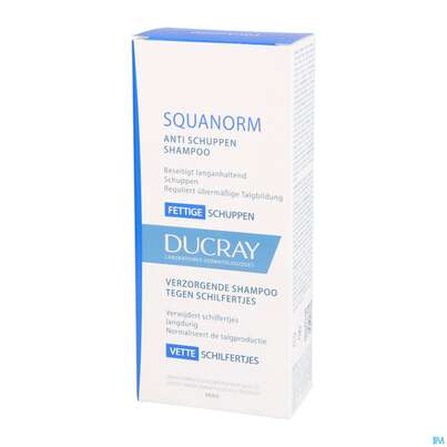 Sie sehen eine Packung Ducray Squanorm Antischuppen-shampoo Fettige Schuppen 200ml, Produktbild: 02 Ducray Squanorm Antischuppen-shampoo Fettige Schuppen 200ml, A-Nr.: 4286447 - 02