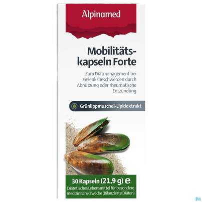Sie sehen eine Packung Alpinamed Mobilitaetskapseln Forte 30st, Produktbild: 01 Alpinamed Mobilitaetskapseln Forte 30st, A-Nr.: 4269644 - 01