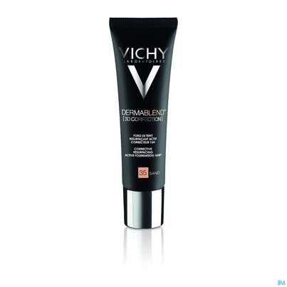 Sie sehen eine Packung Vichy Dermablend 3d Coverflow 35 Sand 30ml, Produktbild: 02 Vichy Dermablend 3d Coverflow 35 Sand 30ml, A-Nr.: 4264368 - 02