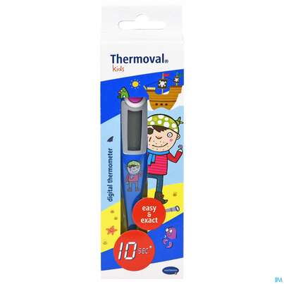 Sie sehen eine Packung Thermometer-fieber Digital Thermoval Kids 1st, Produktbild: 01 Thermometer-fieber Digital Thermoval Kids 1st, A-Nr.: 4271144 - 01