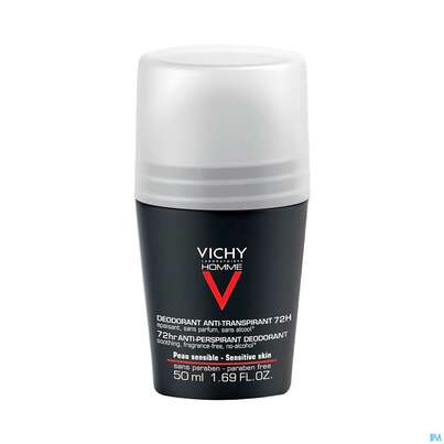 Sie sehen eine Packung Vichy Homme Deo Extreme 72h Int.regulierend 50ml, Produktbild: 02 Vichy Homme Deo Extreme 72h Int.regulierend 50ml, A-Nr.: 3724388 - 02