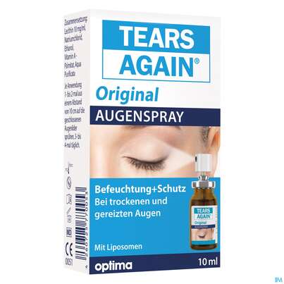 Sie sehen eine Packung Tears Again Augenspray -optima 10ml, Produktbild: 02 Tears Again Augenspray -optima 10ml, A-Nr.: 3726022 - 02