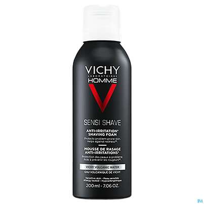 Sie sehen eine Packung Rasiercreme,-seife,-wasser Vichy Homme Rasierschaum Anti-hautirritierend 200ml, Produktbild: 01 Rasiercreme,-seife,-wasser Vichy Homme Rasierschaum Anti-hautirritierend 200ml, A-Nr.: 3595844 - 01