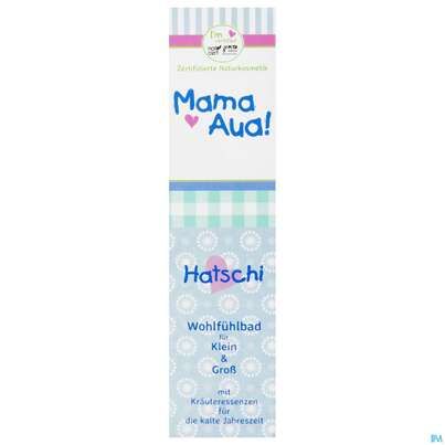 Sie sehen eine Packung Mama-aua Hatschi Kraeuterbad Baby/kinder 150ml, Produktbild: 01 Mama-aua Hatschi Kraeuterbad Baby/kinder 150ml, A-Nr.: 3878482 - 01