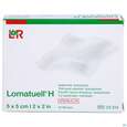 Sie sehen eine Packung Salbenverband Lomatuell-h 5x 5cm 10st, Produktbild: 01 Salbenverband Lomatuell-h 5x 5cm 10st, A-Nr.: 2029054 - 01