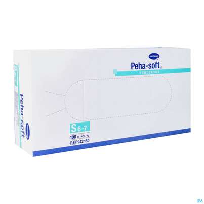 Sie sehen eine Packung Untersuchungshandschuhe Latex Unsteril Peha Soft Puderfrei S 100st, Produktbild: 03 Untersuchungshandschuhe Latex Unsteril Peha Soft Puderfrei S 100st, A-Nr.: 2010793 - 03