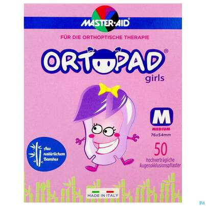 Sie sehen eine Packung Augenokklusionspflaster Ortopad For Girls Medium 50st, Produktbild: 01 Augenokklusionspflaster Ortopad For Girls Medium 50st, A-Nr.: 3052960 - 01