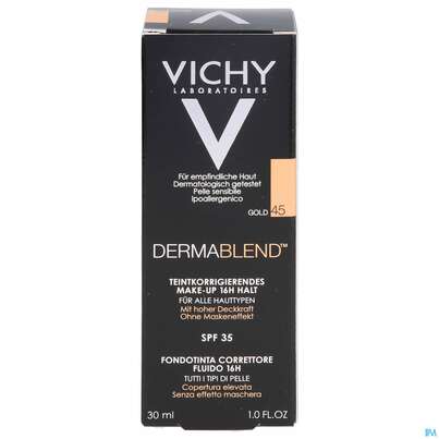 Sie sehen eine Packung Vichy Dermablend Make-up 45 Gold 30ml, Produktbild: 01 Vichy Dermablend Make-up 45 Gold 30ml, A-Nr.: 3044647 - 01