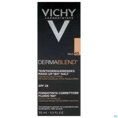 Sie sehen eine Packung Vichy Dermablend Make-up 45 Gold 30ml, Produktbild: 03 Vichy Dermablend Make-up 45 Gold 30ml, A-Nr.: 3044647 - 03